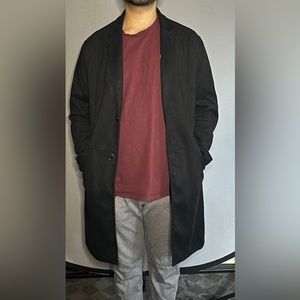 Zara Black coat faux suede